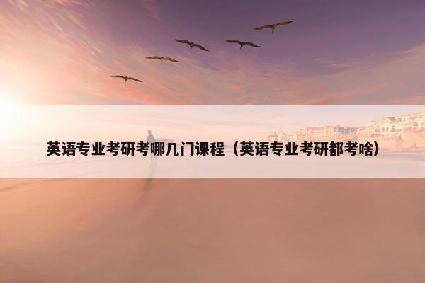英语专业考研考哪几门课程（英语专业考研都考啥）