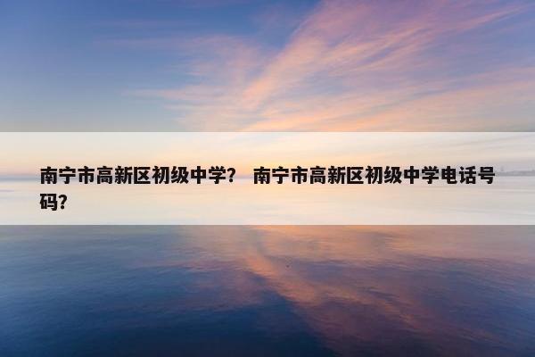 南宁市高新区初级中学？ 南宁市高新区初级中学电话号码？
