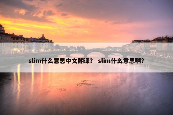 slim什么意思中文翻译？ slim什么意思啊？
