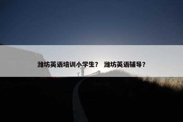 潍坊英语培训小学生？ 潍坊英语辅导？