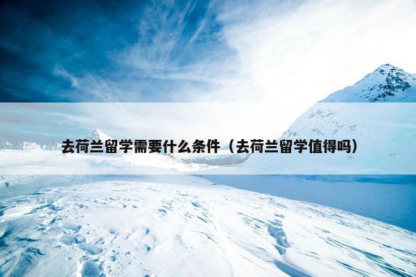 去荷兰留学需要什么条件（去荷兰留学值得吗）