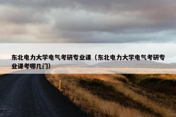 东北电力大学电气考研专业课（东北电力大学电气考研专业课考哪几门）