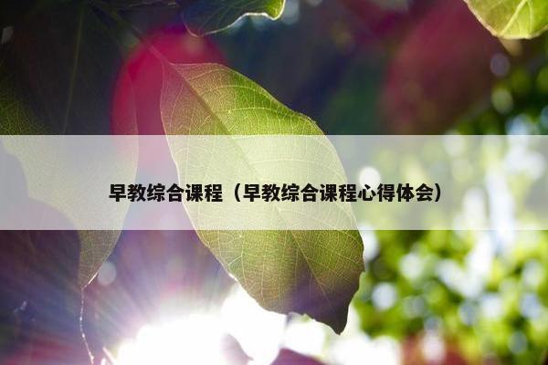 早教综合课程（早教综合课程心得体会）