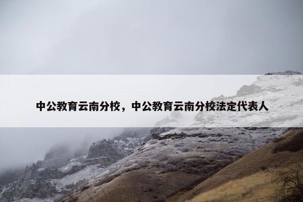 中公教育云南分校，中公教育云南分校法定代表人