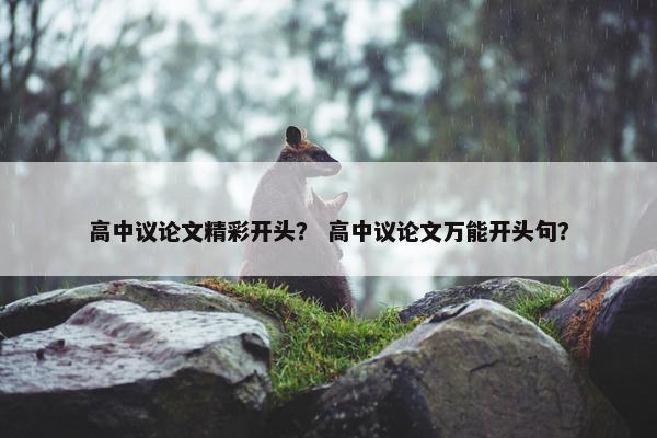 高中议论文精彩开头？ 高中议论文万能开头句？