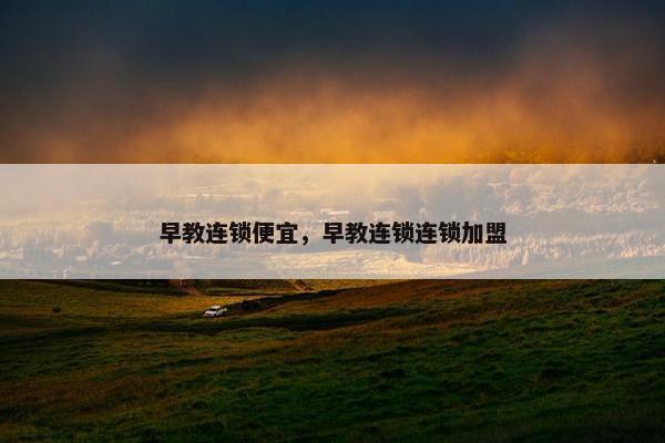 早教连锁便宜，早教连锁连锁加盟