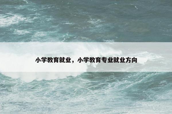 小学教育就业，小学教育专业就业方向