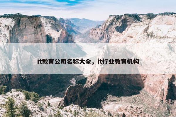 it教育公司名称大全，it行业教育机构