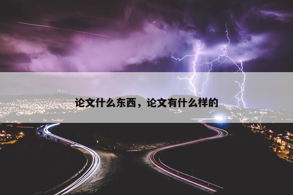 论文什么东西，论文有什么样的