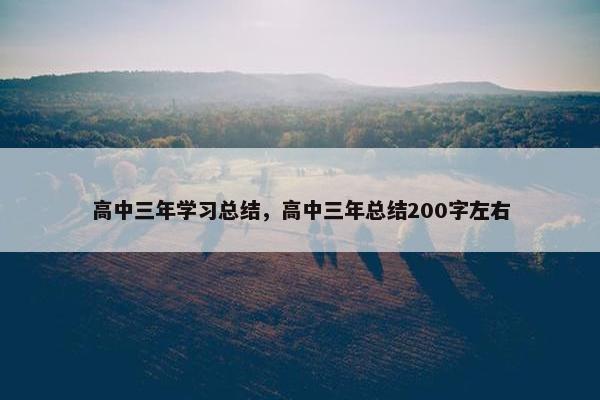 高中三年学习总结，高中三年总结200字左右