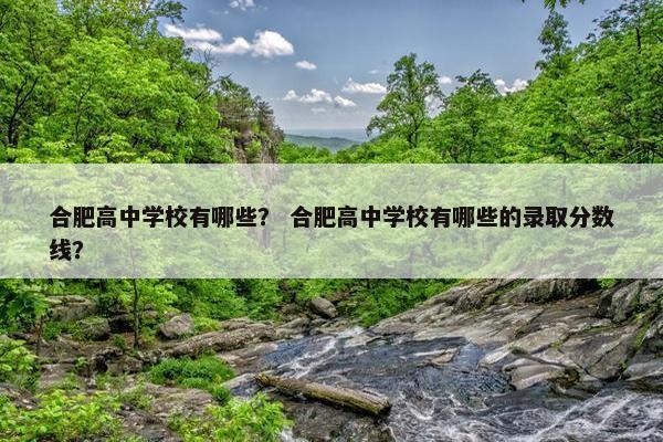 合肥高中学校有哪些？ 合肥高中学校有哪些的录取分数线？