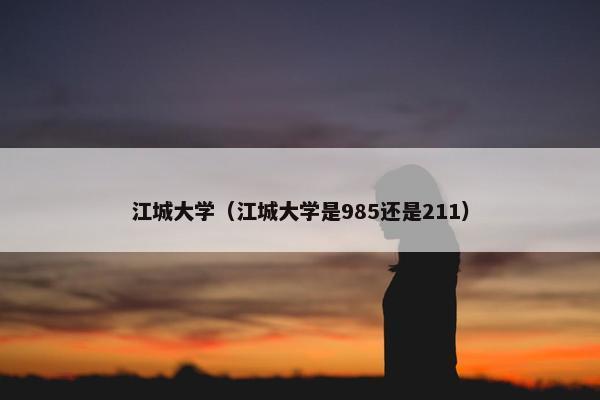 江城大学（江城大学是985还是211）