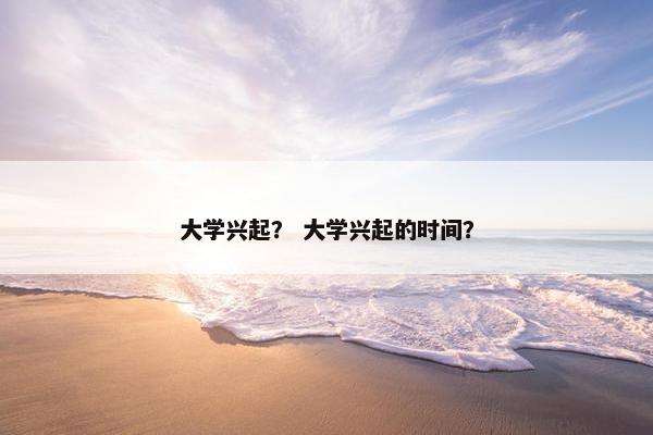 大学兴起？ 大学兴起的时间？