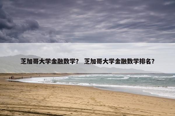 芝加哥大学金融数学？ 芝加哥大学金融数学排名？