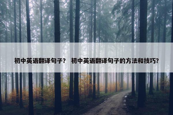 初中英语翻译句子？ 初中英语翻译句子的方法和技巧？