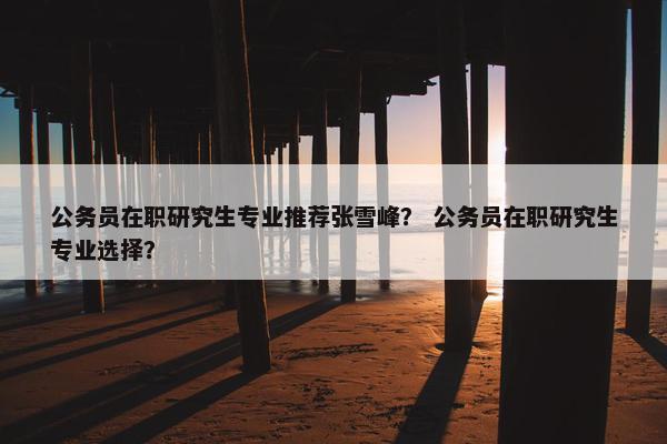 公务员在职研究生专业推荐张雪峰？ 公务员在职研究生专业选择？