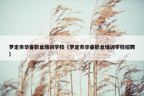 罗定市华睿职业培训学校（罗定市华睿职业培训学校招聘）