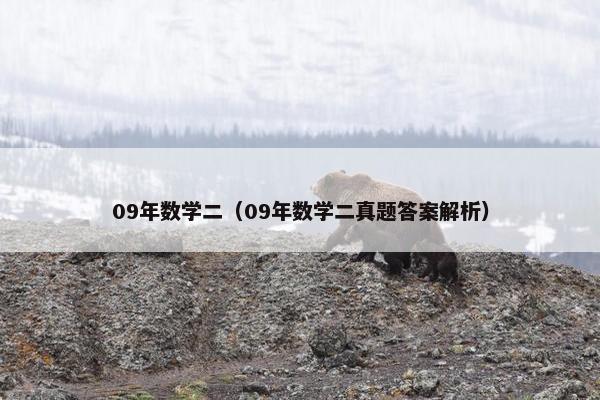 09年数学二（09年数学二真题答案解析）