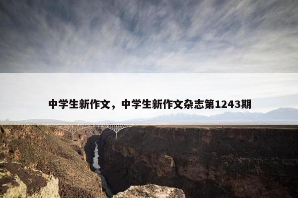 中学生新作文，中学生新作文杂志第1243期