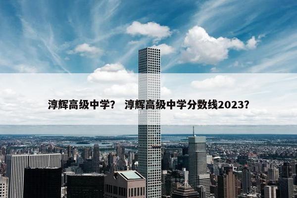 淳辉高级中学？ 淳辉高级中学分数线2023？