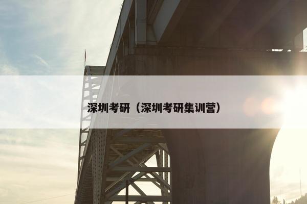 深圳考研（深圳考研集训营）