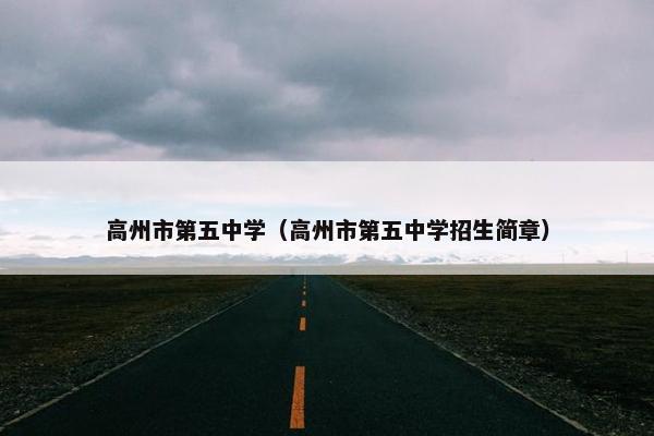 高州市第五中学（高州市第五中学招生简章）