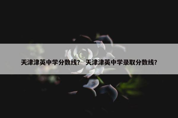 天津津英中学分数线？ 天津津英中学录取分数线？