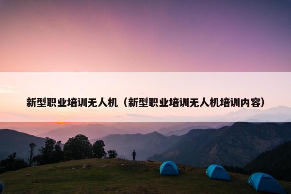 新型职业培训无人机（新型职业培训无人机培训内容）
