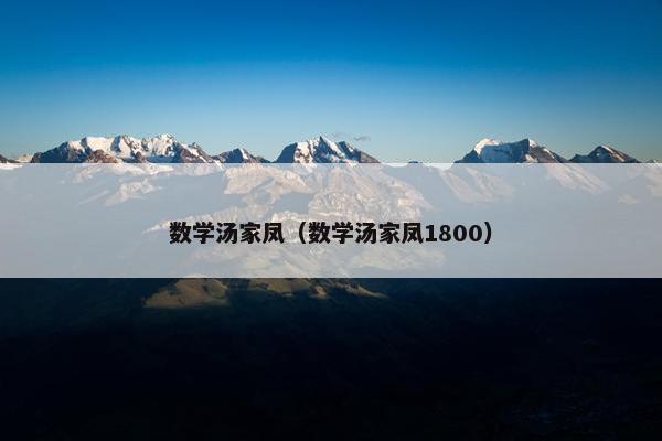 数学汤家凤（数学汤家凤1800）