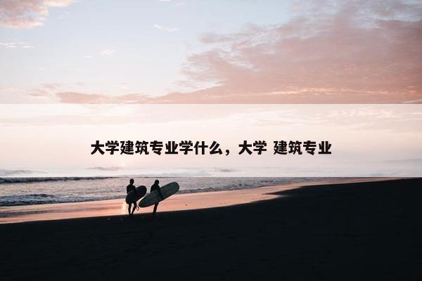 大学建筑专业学什么，大学 建筑专业
