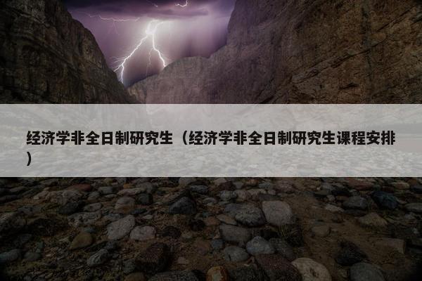 经济学非全日制研究生（经济学非全日制研究生课程安排）