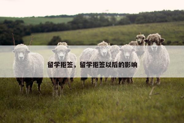 留学拒签，留学拒签以后的影响