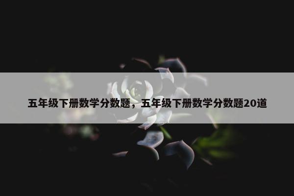 五年级下册数学分数题，五年级下册数学分数题20道