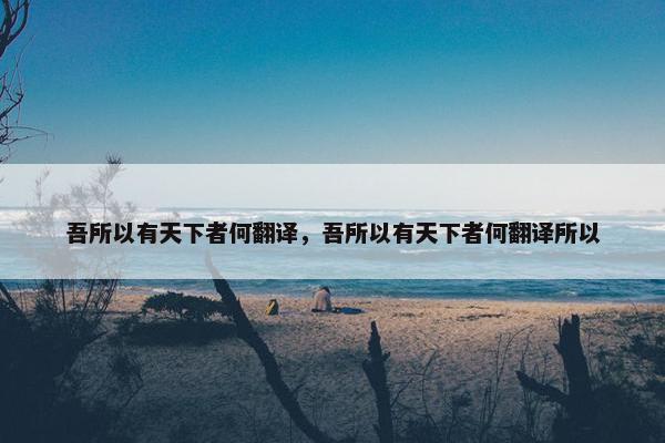 吾所以有天下者何翻译，吾所以有天下者何翻译所以