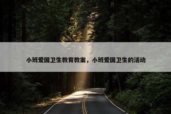 小班爱国卫生教育教案，小班爱国卫生的活动