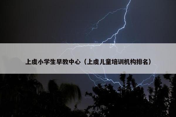 上虞小学生早教中心（上虞儿童培训机构排名）
