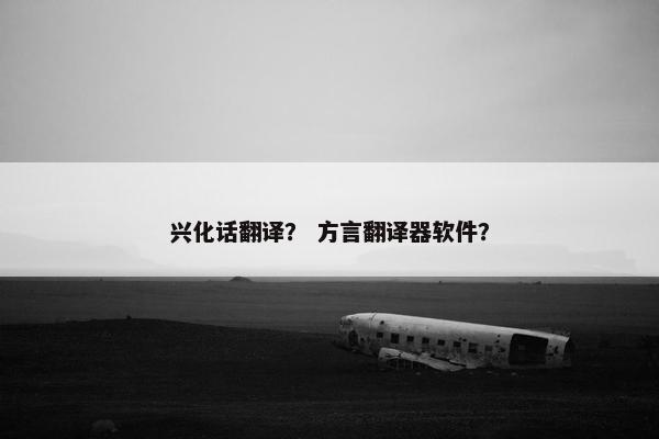 兴化话翻译？ 方言翻译器软件？