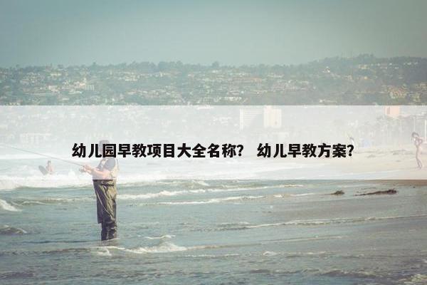 幼儿园早教项目大全名称？ 幼儿早教方案？