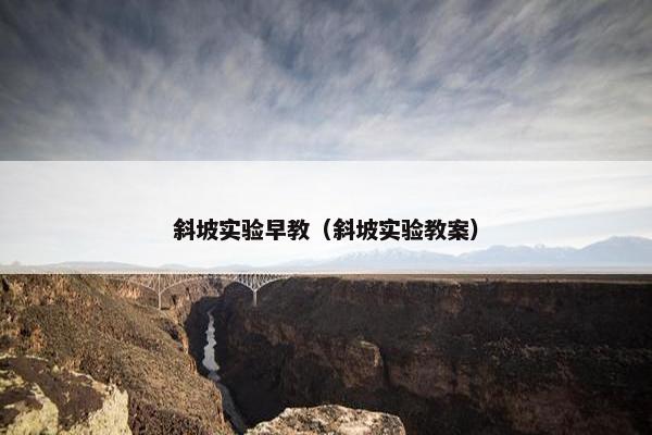 斜坡实验早教（斜坡实验教案）