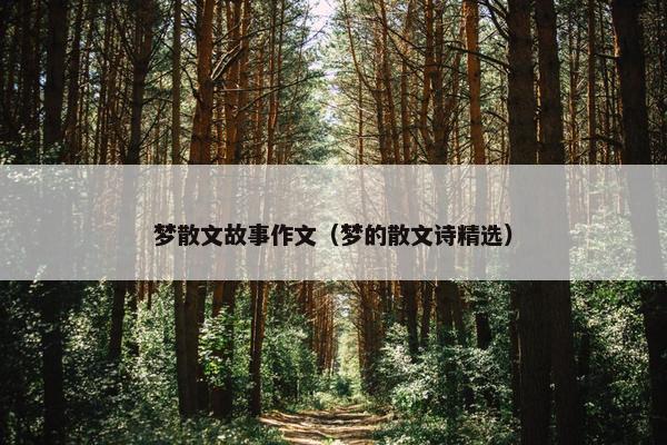 梦散文故事作文（梦的散文诗精选）