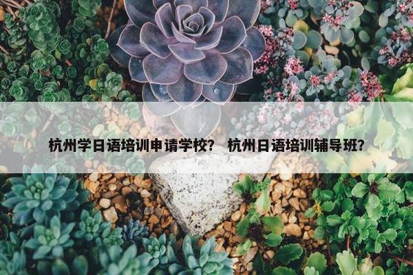 杭州学日语培训申请学校？ 杭州日语培训辅导班？