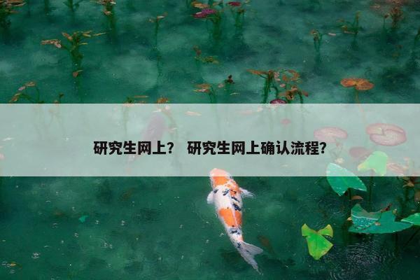 研究生网上？ 研究生网上确认流程？
