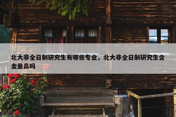 北大非全日制研究生有哪些专业，北大非全日制研究生含金量高吗
