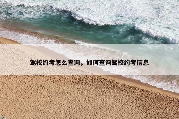驾校约考怎么查询，如何查询驾校约考信息