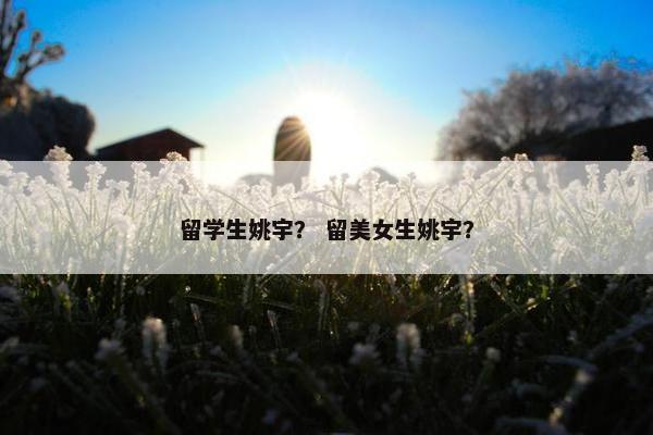留学生姚宇？ 留美女生姚宇？