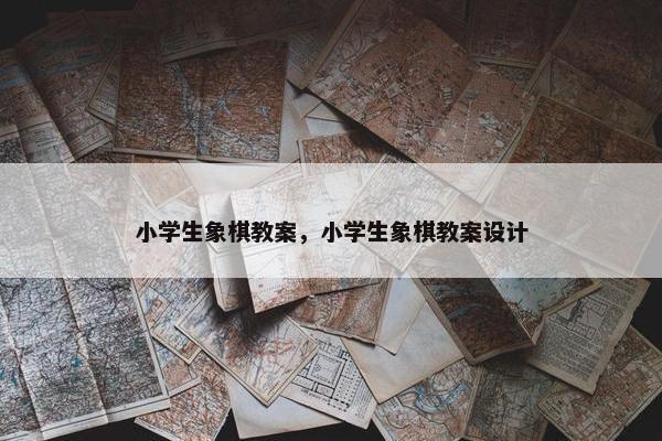 小学生象棋教案，小学生象棋教案设计