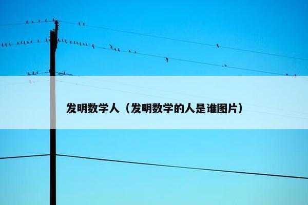 发明数学人（发明数学的人是谁图片）