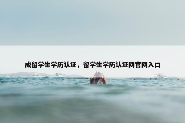 成留学生学历认证，留学生学历认证网官网入口