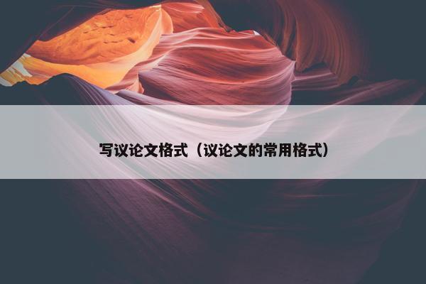 写议论文格式（议论文的常用格式）