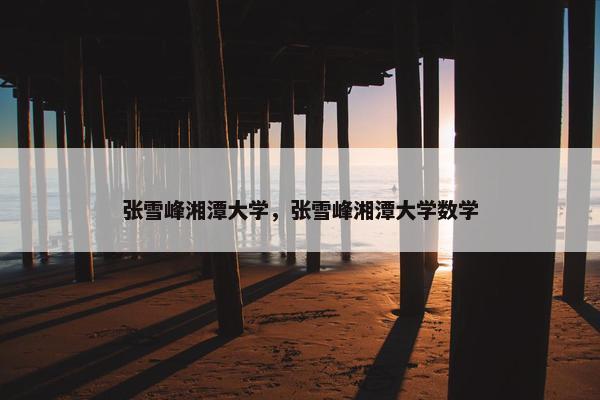 张雪峰湘潭大学，张雪峰湘潭大学数学